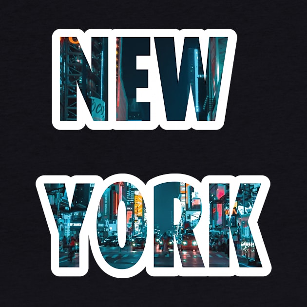 New York city walk typography letters NY city by ivaostrogonac